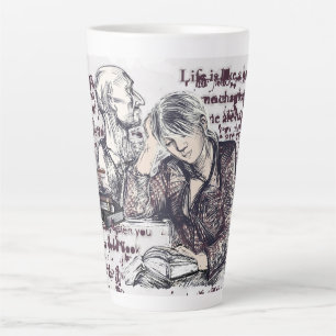 Tasse Latte La fille lisant un livre