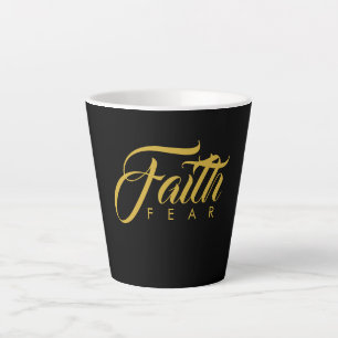 Tasse Latte La foi sur la peur de l'or et du noir