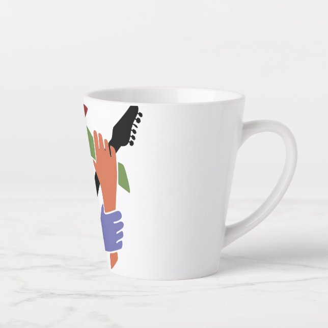 Tasse Latte La guitare dans le latte de la main (Droite)