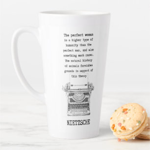 Tasse Latte La machine à écrire PARFAITE FEMME cite Nietzsche