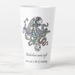 Tasse Latte La maternité a besoin d'une carte octopus d'art à 