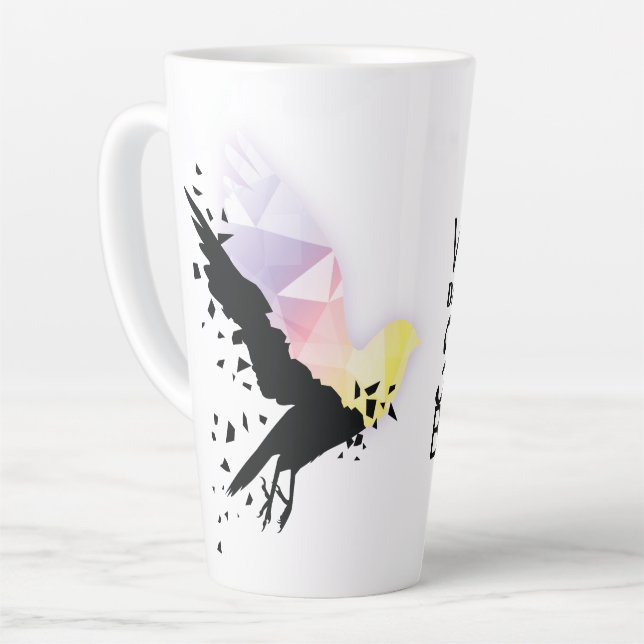 Tasse Latte "Là où s'achève l'obscurité, l'espoir commence." (Angle gauche)