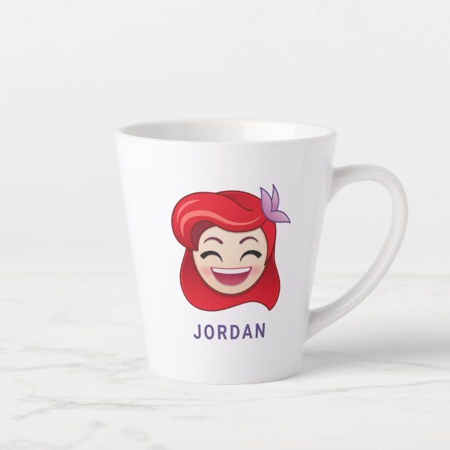 Tasse Latte La Petite Mermeuse Emoji| Princesse Ariel - Heureu (Droite)
