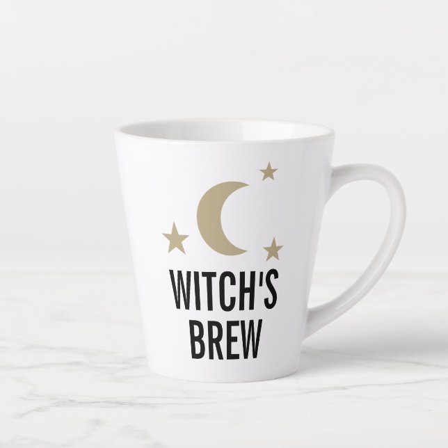 Tasse Latte La sorcière brille, la jolie lune et le design des (Droite)