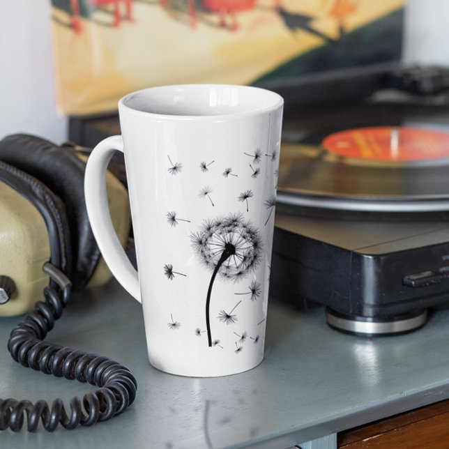 Tasse Latte Lâchez, la graine de pandelion qui coule dans le v (Créateur téléchargé)