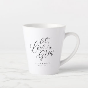 Tasse Latte "Laisser grandir l'amour" moderne calligraphie mar