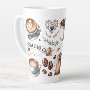 Tasse Latte L'Amour De La Coupe Du Café Est En Train De Brûler