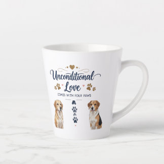 Tasse Latte L'amour inconditionnel vient avec quatre pattes - 