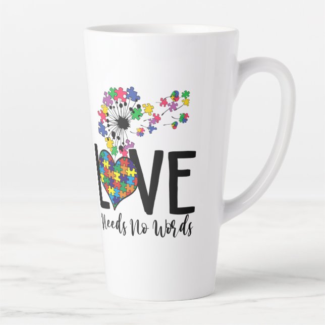 Tasse Latte L'amour n'a pas besoin de mots Sensibilisation sur (Droite)
