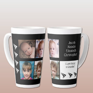 Tasse Latte L'amour noir blanc étant grand avec photos