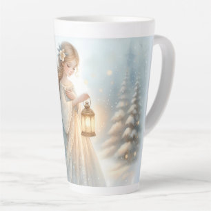 Tasse Latte Lanterne d'ange céleste d'hiver de réconfort