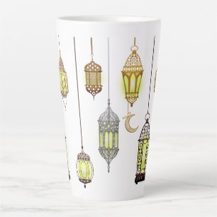 Tasse Latte Lanternes Ramadan Moubarak Oriental Arabe Musulman