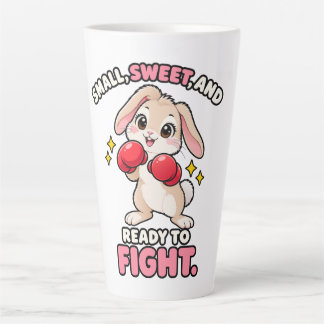 Tasse Latte Lapin de boxe mignon prêt à se battre