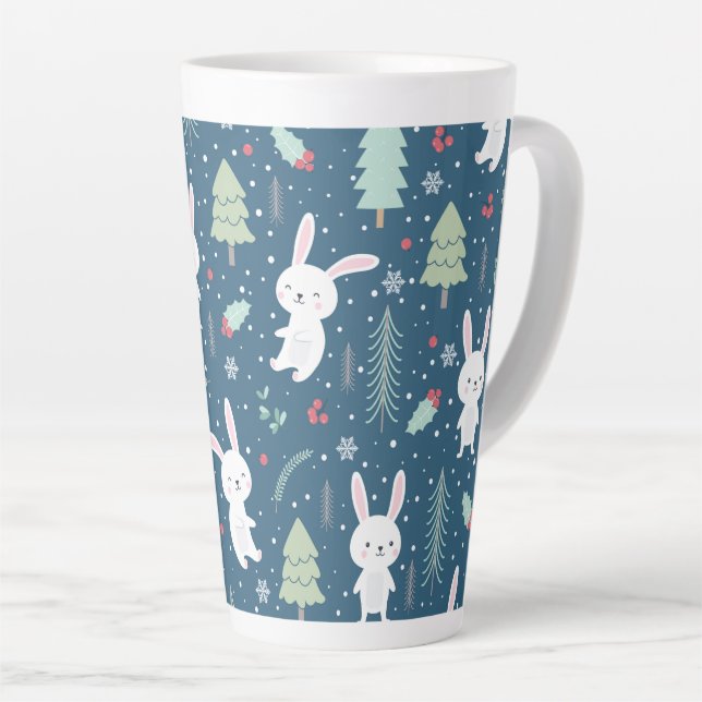 Tasse Latte Lapin de Noël (Angle droit)
