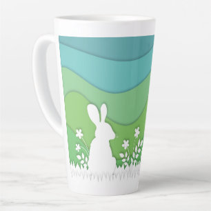 Tasse Latte Lapin de Pâques, oeufs cachés dans la nature print