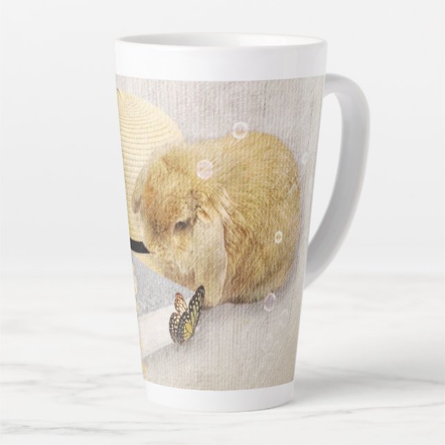 Tasse Latte Lapin de tournesol d'été (Angle droit)