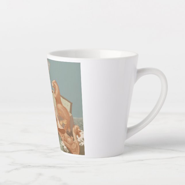 Tasse Latte L'art nautique marchand en train de couler (Droite)