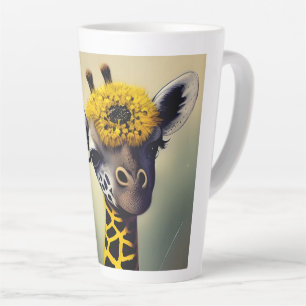 Tasse Latte L'Art numérique de la girafe bourde