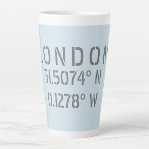 Tasse Latte Latitude et Longitude Londres