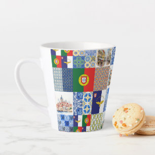 Tasse Latte Latte Coffee Cup 12 drapeau portugais et Açores