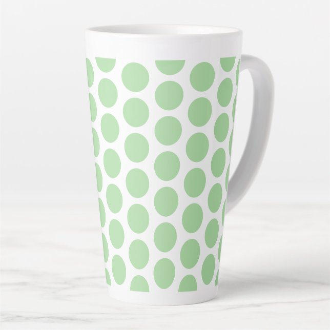 Tasse Latte Latte Mug-Green Pois (Angle droit)