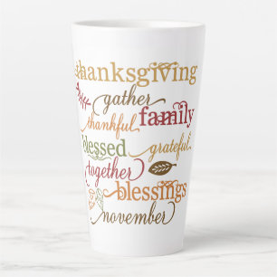 Tasse Latte Latte Mug-Thanksgiving