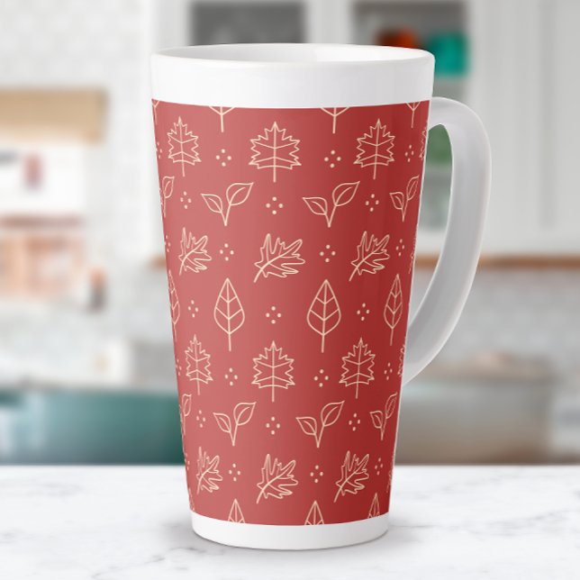 Tasse Latte L'automne laisse une impression graphique simple e (Créateur téléchargé)