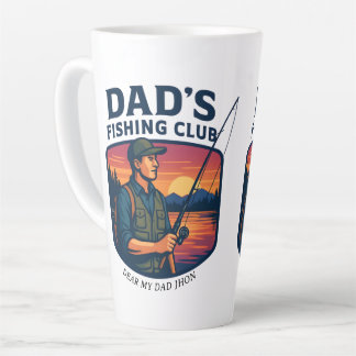 Tasse Latte Le club de pêche de Papa, coucher de soleil rétro