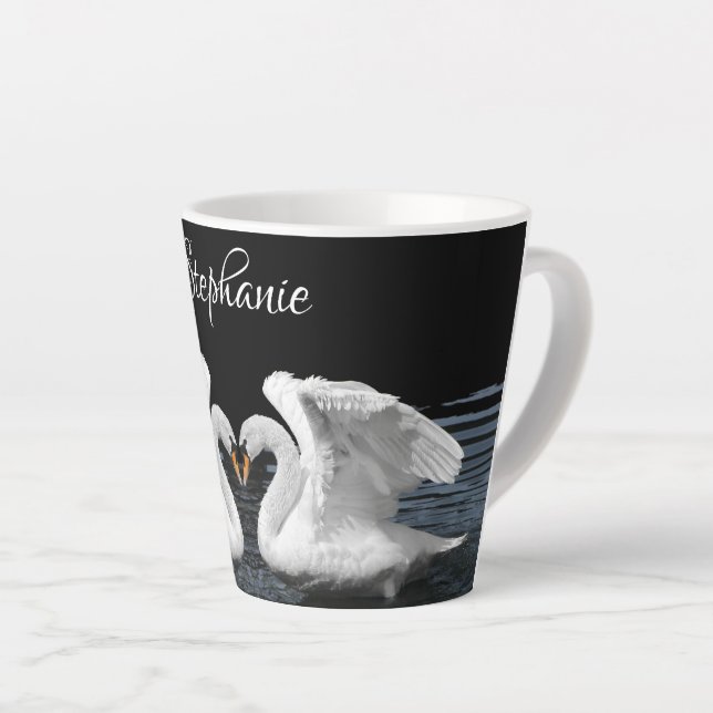 Tasse Latte Le cygne blanc muet photographier des animaux (Angle droit)