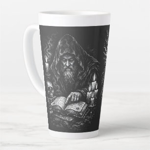Tasse Latte Le Magicien Étudiant le Grimoire — par BurnsInHell