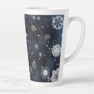 Tasse Latte Le Noël de SlipperyJoe, hiver magique paisible à