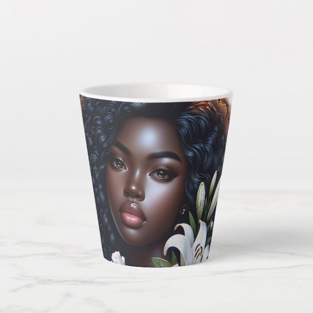 Tasse Latte Le noir est une belle Teacup (Devant)