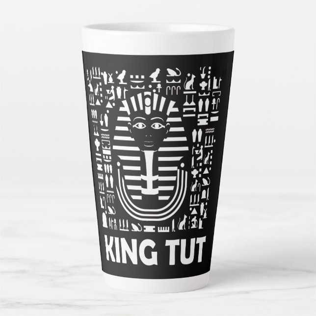 Tasse Latte Le roi tut pharaon égyptien Hiéroglyphe Alphabet (Devant)