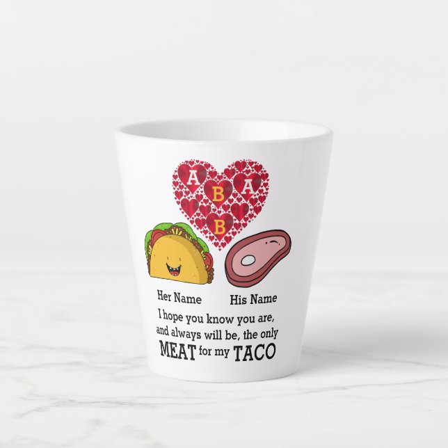 Tasse Latte Le taco Couple moderne et les amateurs de viande m (Devant)