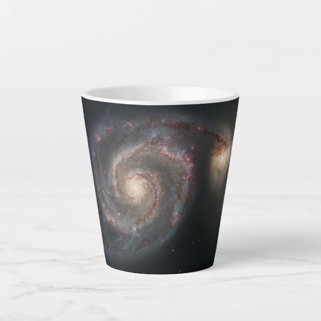 Tasse Latte Le Whirlpool Galaxy M51 & Companion dans l'espace (Devant)