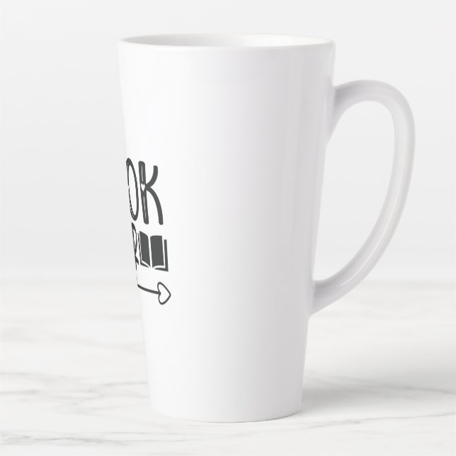 Tasse Latte Lecture Art Book Lover (Droite)