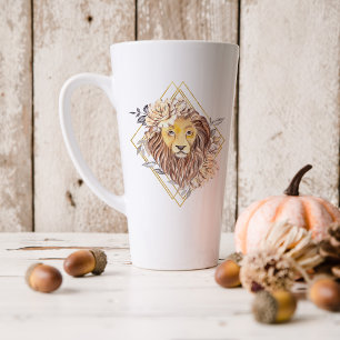 Tasse Latte Leo Astrologie Signe du zodiaque à l'aquarelle   M