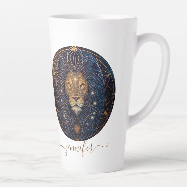 Tasse Latte Leo zodiac or et noir (Droite)
