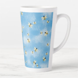 Tasse Latte Les abeilles dans un ciel bleu