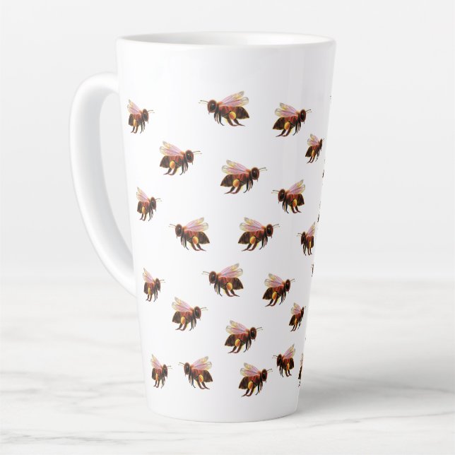 Tasse Latte Les abeilles du miel volent (Angle gauche)