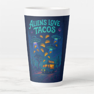 Tasse Latte Les aliens adorent les tacos