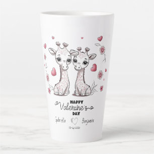 Tasse Latte Les amateurs de Giraffe de Cartoon mignonne Coeurs
