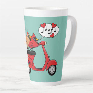 Tasse Latte Les amoureux du Cardinal Rouge sur Scooter