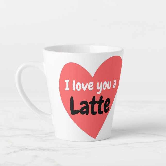 Tasse Latte Les Coeurs Rouges Vous Aiment Un Dernier Joyeux Va (Gauche)
