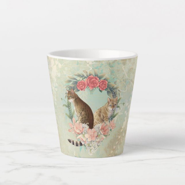 Tasse Latte Les copains de Loki : Mika et Chidori Bengal Cats (Devant)