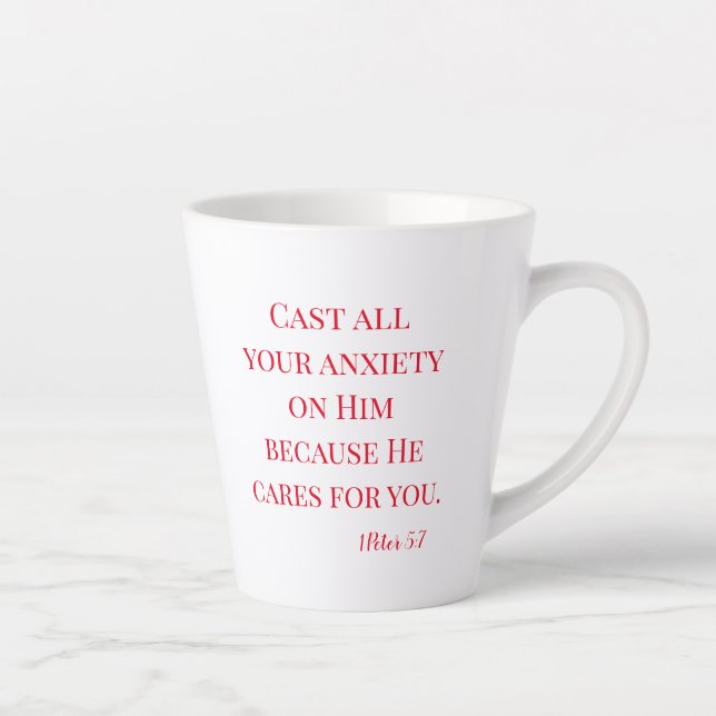Tasse Latte Les Écritures L'inquiètent (Droite)