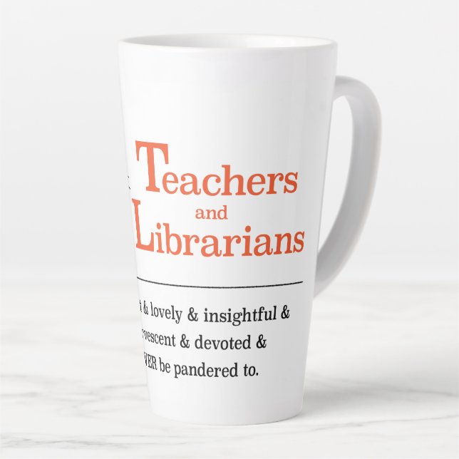 Tasse Latte Les enseignants et bibliothécaires du Pigeon Latte (Angle droit)