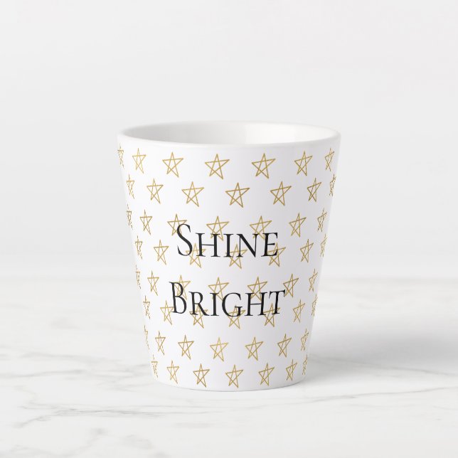 Tasse Latte Les étoiles d'or brillent (Devant)