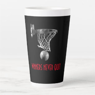 Tasse Latte Les Gagnants N'Ont Jamais Quitté Le Basket