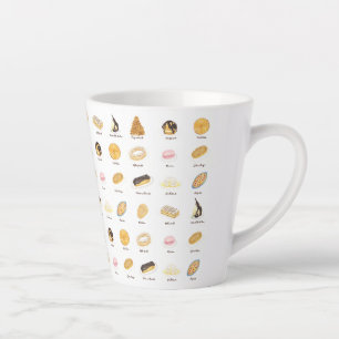 Tasse Latte Les Pâtisserie Françaises